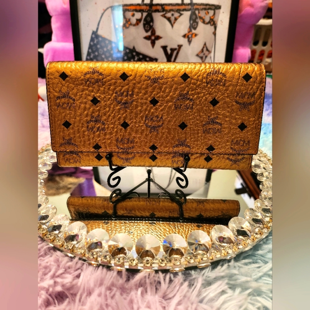 MCM Long Gold Wallet